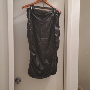 3X Blk Pleather Skirt